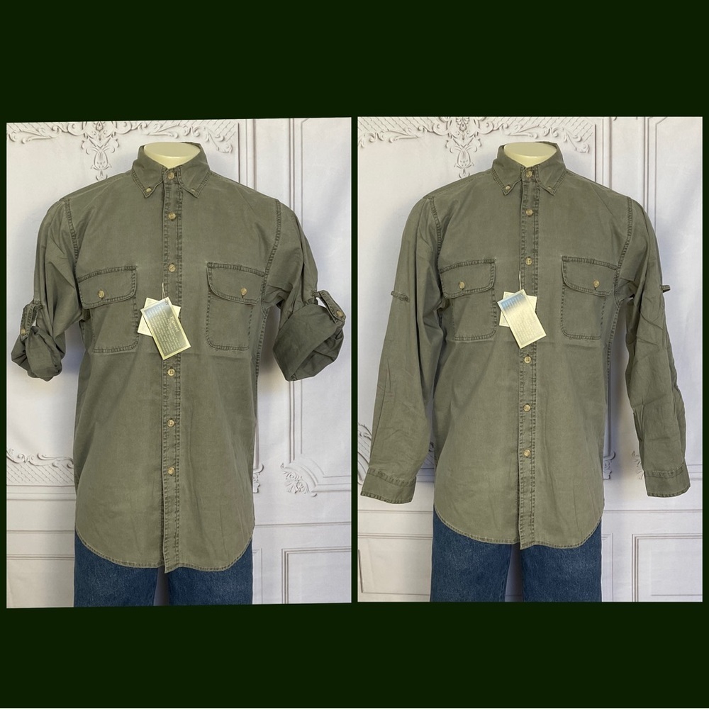 Clearwater Outfitters Mens Olive Khaki Green Long Sleeve Outdoorsman Top Medium